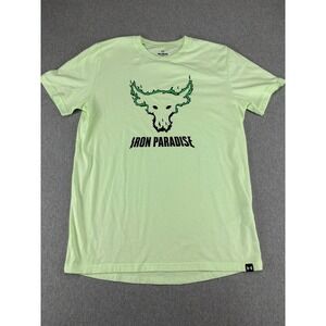 Under Armour T-Shirt Boys YXL Project Rock Iron Paradise Lime Green Casual‎